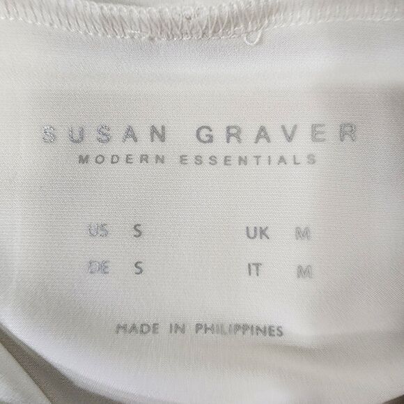 Susan Graver Top Women's Small Modern Essentials Liquid Knit Cowl Ivory A615668 - Picture 6 of 8